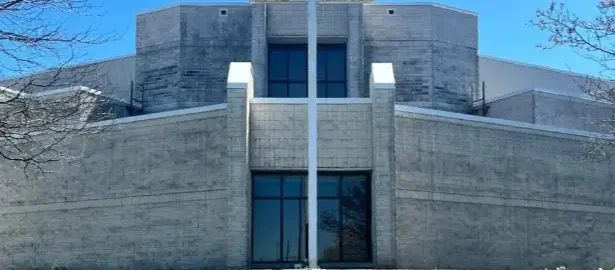 Erie First Christian Academy Before Being Pressure Washed by GrimeBusters.