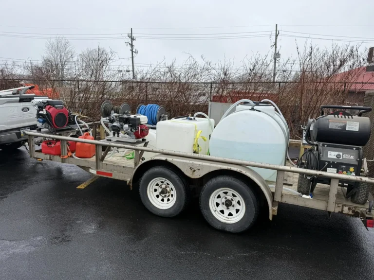 GrimeBusters Soft Wash and Holiday Lighting 6x14 Utility Trailer Setup.