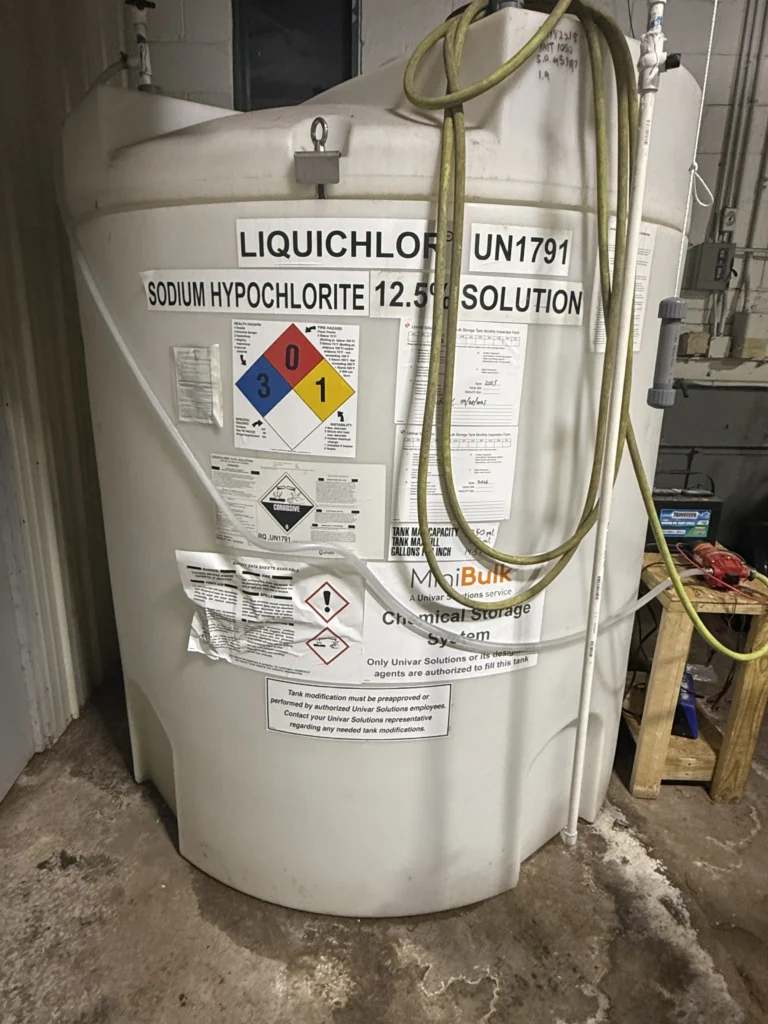 Sodium Hypochlorite (SH), Often Referred to As Bleach, Sits in a Pressure Washing Company's For Sale Storage Tank.