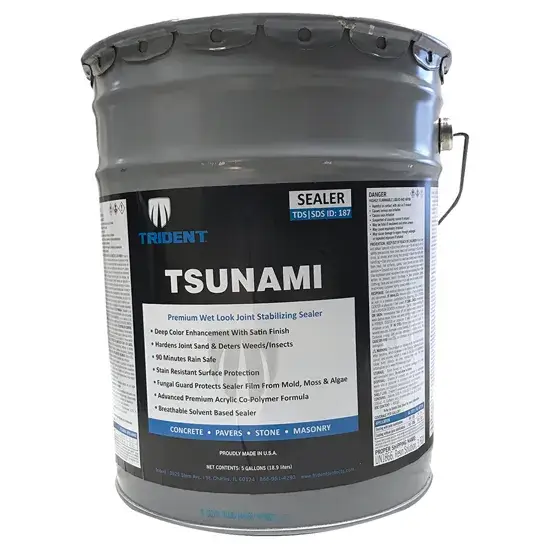 Trident Tsunami Sealer in a Charcoal Gray 5 Gallon Bucket.